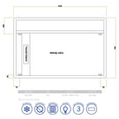 Technical Drawing: Thermogroup Premium SSC Range Back-Lit Mirror 1200mm x 800mm