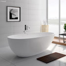 Fienza Bahama Matte White Stone Freestanding Bath 1500 Lifestyle Image - The Blue Space