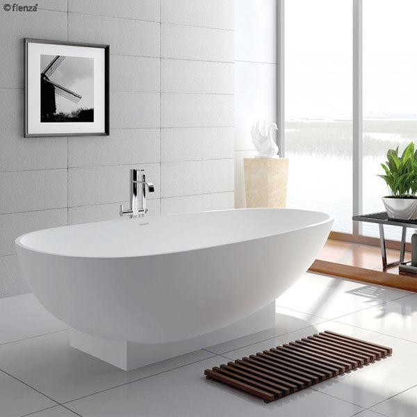 Fienza Lagoona Matte White Stone Freestanding Bath 1800mm
