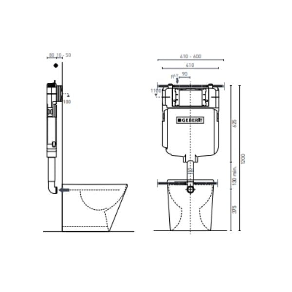 Seima Modia Floor Mount Toilet Suite with Geberit InWall Cistern, Best