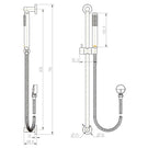 Technical Drawing: Star Hand Shower On Rail Champagne