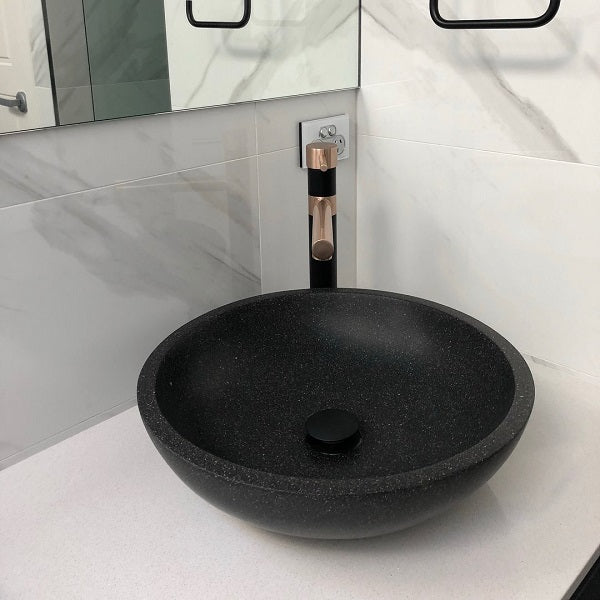 Surena Stone Basin 440 in Black Onyx finish | The Blue Space