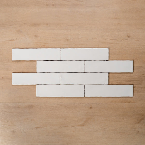 Riviera White Satin 75x300mm Offset Pattern - The Blue Space