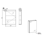 Belbagno Aluminium LED Mirror Cabinet 500mm Technical Drawing  - The Blue Space