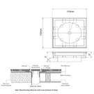 Forme Square Tile Insert Technical Drawing - The Blue Space