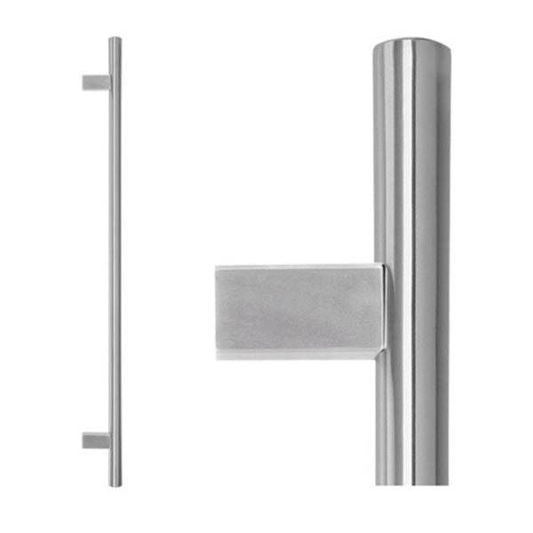 Lockwood Entrance Pull Handle 141 Satin Stainless Steel - The Blue Space