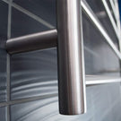 Radiant Round 5 Bar Heated Rail 750mmx550mm Brushed Stainless Steel - The Blue Space