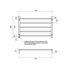Radiant Round 5 Bar Heated Rail Technical Drawing - The Blue Space