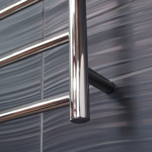 Radiant Round 5 Bar Heated Rail Polished Stainless Steel - The Blue Space