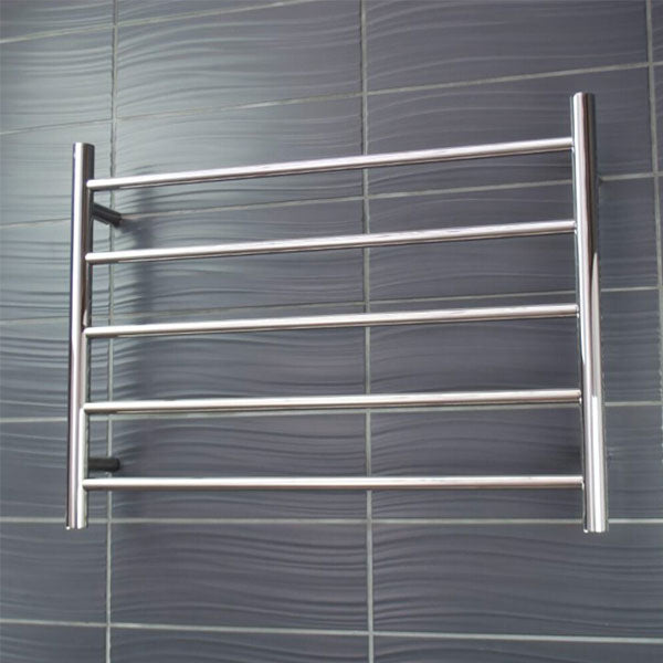 Radiant Round 5 Bar Non-Heated Rail 750mmx550mm Polished Stainless Steel - The Blue Space