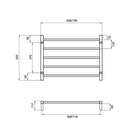 Radiant Round 5 Bar Non Heated Rail Technical Drawing - The Blue Space