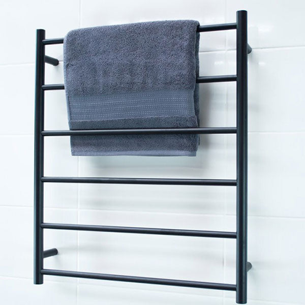 Radiant Round 6 Bar Non-Heated Rail 700mmx830mm Matte Black - The Blue Space