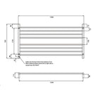 Radiant Round 8 Bar Heated Rail 1300mmx750mm Technical Drawing - The Blue Space