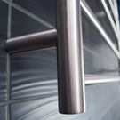 Radiant Round 8 Bar Heated Rail 530mmx700mm Brushed Stainless Steel - The Blue Space