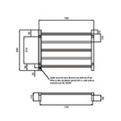 Radiant Square 5 Bar Heated Rail 750mmx550mm Technical Drawing - The Blue Space