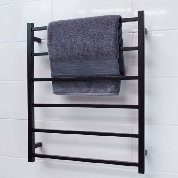 Radiant Square 6 bar Non-Heated Rail 700mmx830mm Matte Black - The Blue Space