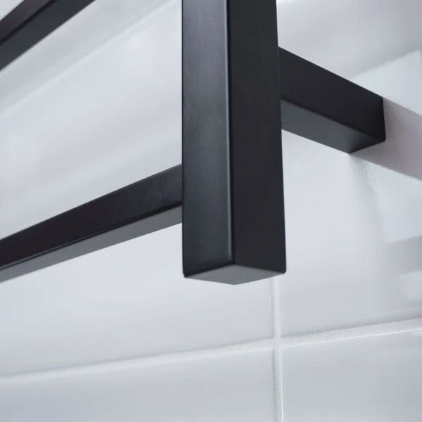 Radiant Square 6 bar Non-Heated Rail 700mmx830mm Matte Black - The Blue Space