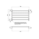 Radiant Round 5 Bar Heated Rail Brushed Technical Drawing - The Blue Space