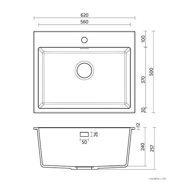 Seima Oros 620 Kitchen Sink Black