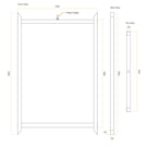 Thermogroup Thermorad Heated In-Wall Panel Towel Dryer Technical Drawing - The Blue Space