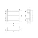 Thermogroup 3 Bar Thermorail Budget Range Heated Towel Ladder Technical Drawing - The Blue Space