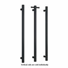 Thermogroup Straight Round Vertical Single Bar Heated Towel Rail - Matte Black online at The Blue Space