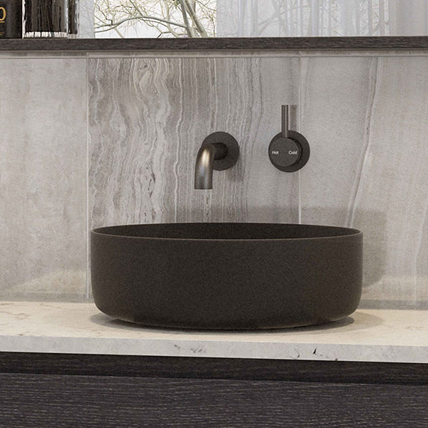 Timberline Allure Black Above Counter Basin Online at The Blue Space | Dark Grey Bathroom