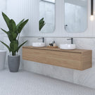 Timberline Delaware Wall Hung 1800mm Double Bowl Vanity with Laminate Top - The Blue Space
