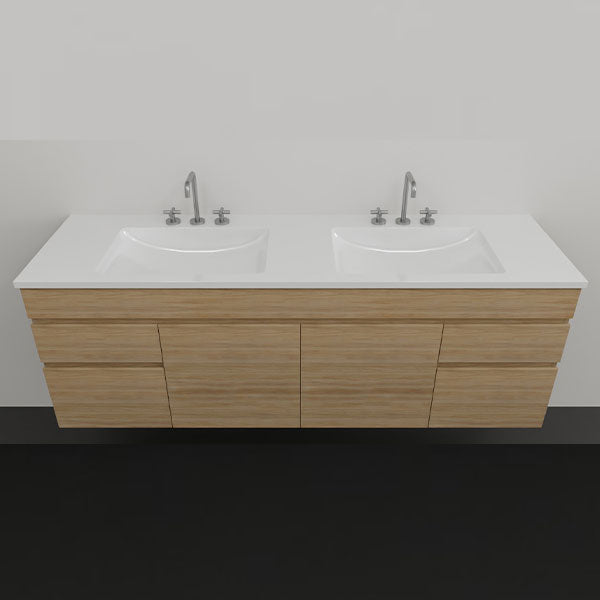 Timberline Indiana Wall Hung Vanity with Alpha Ceramic Top 1500D | The Blue Space