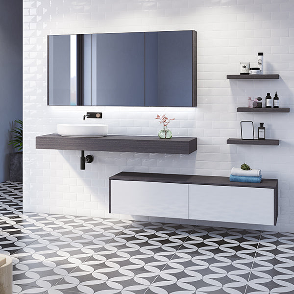 Timberline Milan Wall Hung Vanity with Basin 600mm-1800mm - The Blue Space