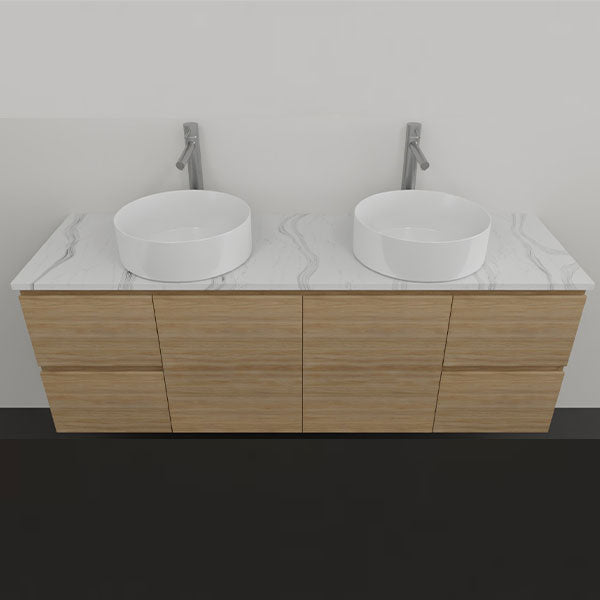 Timberline Nevada Wall Hung Vanity with Stone & Above Counter Basin 1500D | The Blue Space