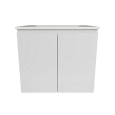 Timberline Swift Satin White 600mm Wall Hung Vanity with Ceramic Top - The Blue Space