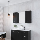 Timberline Victoria Shaving Cabinet 1200mm  with Victoria vanity in black and white above counter basin at The Blue Space