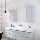 Timberline Victoria Shaving Cabinet 1500mm in grey with Victoria vanity and under counter basin at The Blue Space