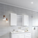 Timberline Victoria Shaving Cabinet 1200mm  with Victoria vanity and inset basin in white at The Blue Space
