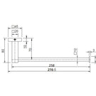 Technical Drawing: Luxe Towel Bar 270mm Chrome