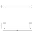 Technical Drawing - Indigo Ciara Single Towel Rail Chrome US1003CH