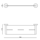 Technical Drawing - Indigo Ciara Bathroom Shelf Chrome US1005CH