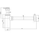 Technical Drawing - Indigo Ciara Bottle Trap 40mm Chrome US3000CH