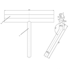 Technical Drawing - Indigo Ciara Shower Squeegee Matte Black US3010