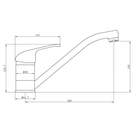Technical Drawing - Indigo Elite Sink Mixer Chrome US5007CH