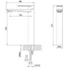 Technical Drawing - Indigo Savina Tower Basin Mixer Matte Black US5602MB