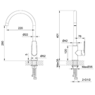 Technical Drawing - Indigo Savina Sink Mixer Chrome US5605CH