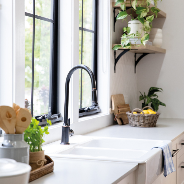 Phoenix Nostalgia Pull Out Sink Mixer - Antique Black in classic kitchen design at The Blue Space