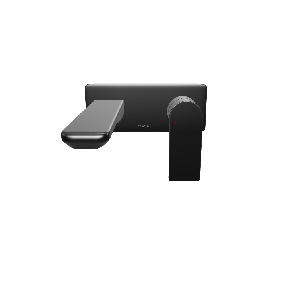 Caroma Urbane II 180mm Wall Basin/Bath Mixer Rectangle Matte Black 3D Model - The Blue Space