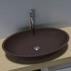 Valentina Stone Basin 700mm in Black Onyx finish | The Blue Space