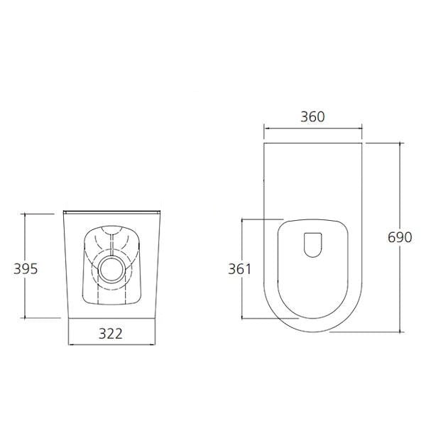 Oliveri Vienna Comfort Height Back To Wall Pan