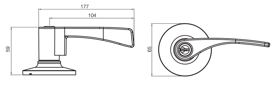 Lane Victoria Privacy Lever Door Handle Set On Round Rosette Polished Chrome