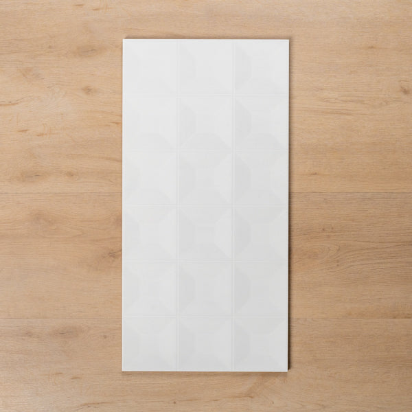 Hotham Ice Cube White Gloss Rectified Ceramic Tile 300x600mm - The Blue Space