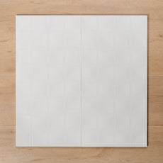 Hotham Square Wave White Gloss Rectified Ceramic Tile 300x600mm Double - The Blue Space